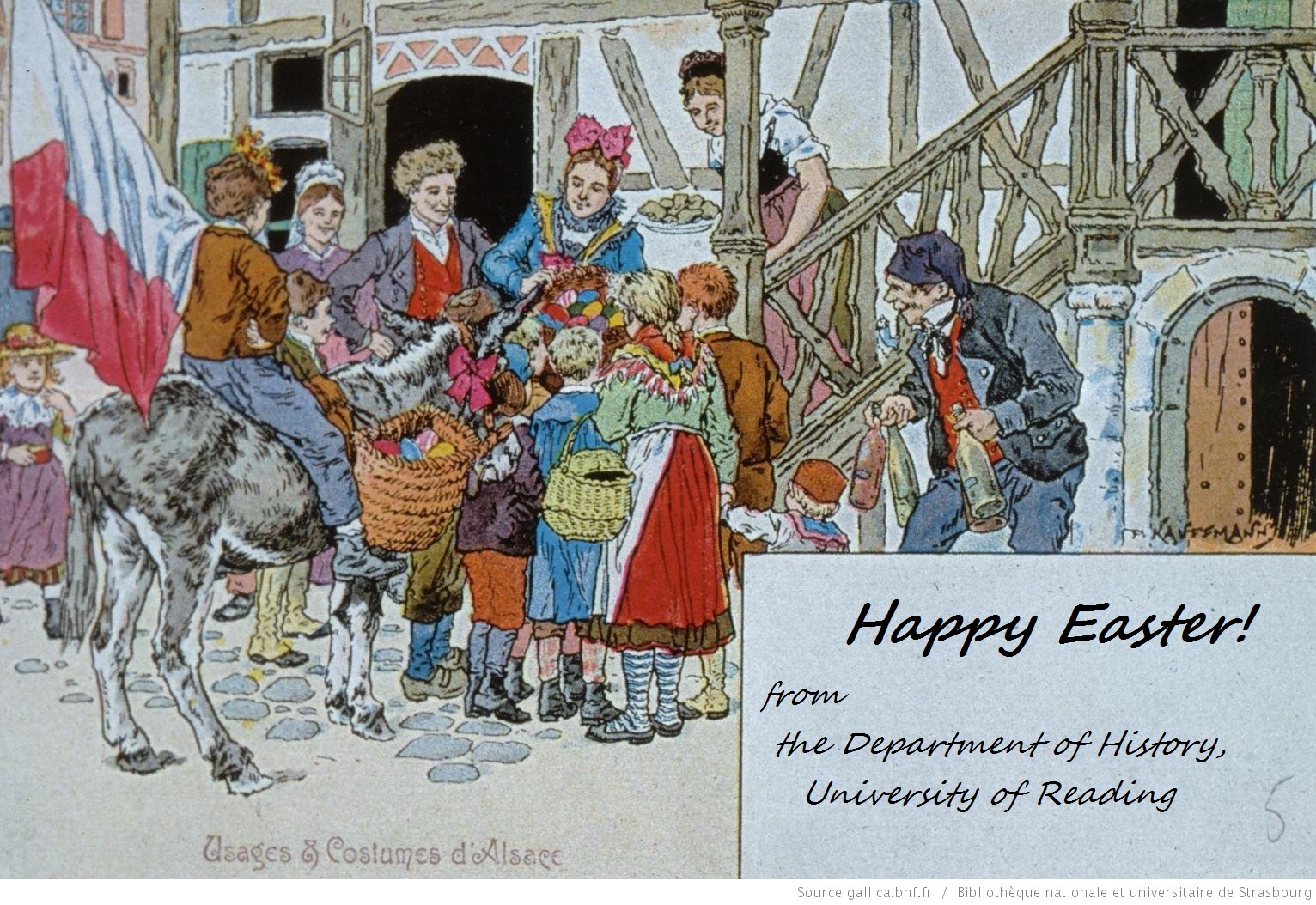 Paul Kauffman, 1902. La quete des oeufs de Paques - collecting the Easter eggs. Bibliotheque national et universitaire de Straboug NIM22686