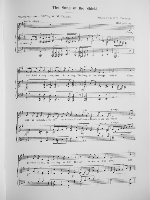 16. first page of the college song - the song of the shield