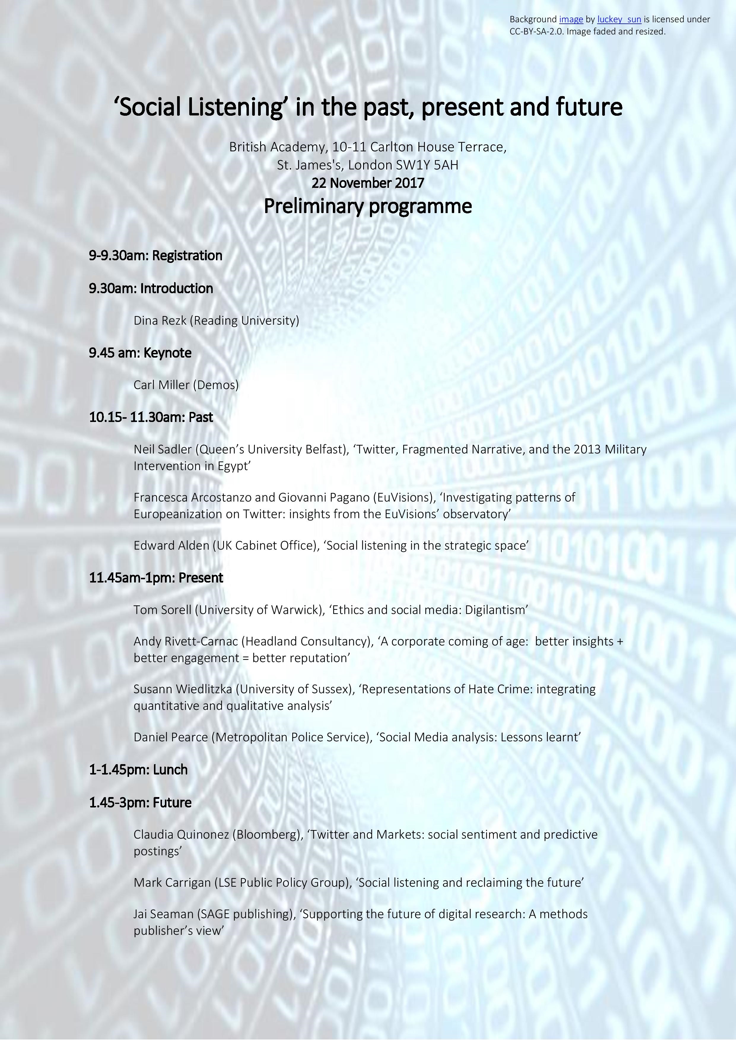 SocListening - registration and preliminary programme for 22.11.17, p.2