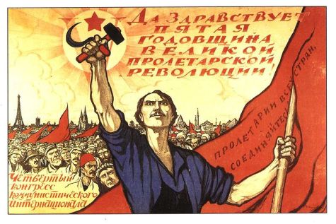 Ivan Vasilyevich Simakov, Soviet poster dedicated to the 5th anniversary of the October Revolution and IV Congress of the Communist International (1922) via Wikimedia